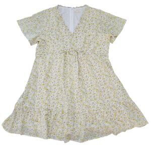 Roolee Mom Nursing Friendly Yellow Floral Dress Size XL